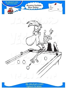 Çocuklar İçin Bilardo Boyama Sayfaları 